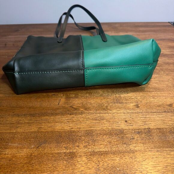 Auth COACH North Tote In Colorblock Leather Green - Picture 7 of 13